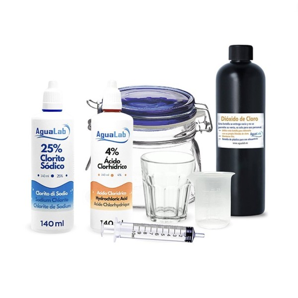 Kit purificateur Tools Chlorite de Sodium 25% (140 ml) + Activateur - A cide Chlorhydrique 4%