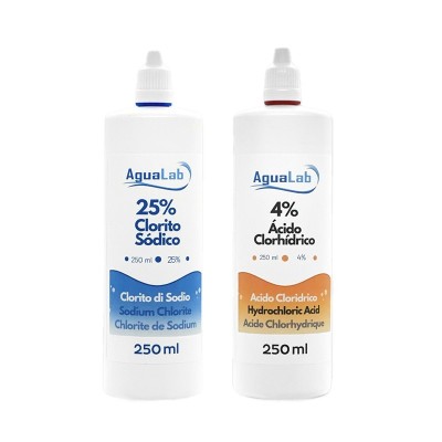 Kit Chlorite de Sodium 25 % + Acide Chlorhydrique 4 % 250 ml – Kit complet AguaLab Kit Chlorite de Sodium 25 % + Acide Chlorhydrique 4 % 250 ml – Kit complet AguaLab